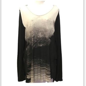 Simply Vera Vera want long sleeve V neck top size L